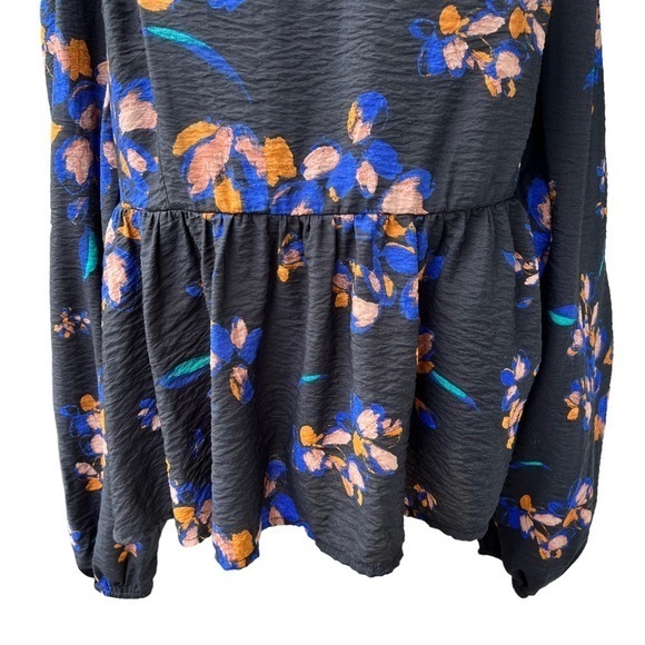 Ava &‎ Viv Women's Top Size X
Black Peplum Floral Print Long Sleeve Plus - Picture 8 of 14